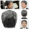 Uytogofe Men S Wig With Wig Net Natural White Hair Gray And Silver Hair Color Heat Wig Size Adjustable Human Hair Wig Lace Front Wigs Human Hair Wig Cap Glueless Wig 360 Lace Front Wigs Human Hair