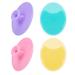 4 Pack Face Scrubber Soft Silicone Facial Cleansing Brush Face Exfoliator Blackhead Acne Pore Pad Cradle Cap Face Wash Brush for Deep Cleaning Skin Care