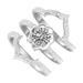 EARSTMAKEUP Zirconia Ring Set of 3 3-in-1 Alloy Inlaid Rhinestone Female Popular Exquisite Fashion Rings Jewelry Silver 12