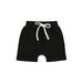 Huakaishijie Toddler Boyâ€™s Solid Color Tie-up Elastic Waist Summer Casual Shorts