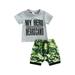 Huakaishijie Infant Boy Shorts Suit with Short Sleeve Tops and Camouflage Shorts