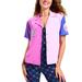 Women's Terez Pink New York Yankees Color Block Button-Up Shirt