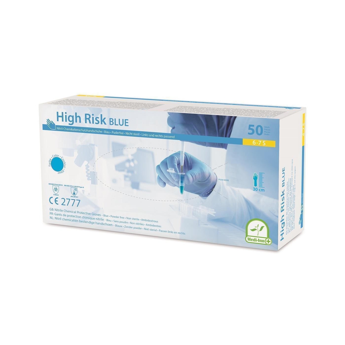 BodyProducts 500 Nitrilhandschuhe MEDI-INN High-Risk - blau - Gr. L - Einmalhandschuhe Image