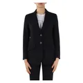 Emporio Armani, Jackets, female, Blue, XS, Virgin Wool Jacket with Revers Collar