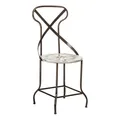 Premier Housewares Interiors By Premier Cream Metal Chair, Exquisite Metal Dining Chair, Relaxing Footrest Metal Dining Chair