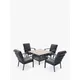 LG Outdoor Monza Relaxer 4-Seater Garden Dining Table & Chairs Set, Graphite