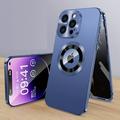 Dteck Magnetic Case for iPhone 15 Pro Max High Sensitivity Privacy Screen + Metal Camera Protector Luxury Electroplated Metal Frame Anti-Peep Double Sided Case for iPhone 15 Pro Max Blue