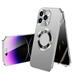 Dteck Magnetic Case for iPhone 15 High Sensitivity Privacy Screen + Metal Camera Protector Luxury Electroplated Metal Frame Anti-Peep Double Sided Case for iPhone 15 Silver