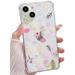 Compatible with iPhone 13 Clear Case Cute Flower Floral Color Design Slim Thin Phone Case with Air-Guard Corner Shockproof Protective Girly Soft TPU Cover for Women Girls-Colorful Floral