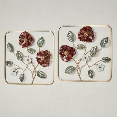 Floral Impressions Wall Art Burgundy Set of Two, S...