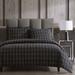 Windowpane Plaid Mini Comforter Set Black, Full / Double, Black