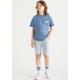 T-Shirt LEVI'S KIDS "LVB CURVED HEM POCKET TEE" Gr. 4 (104), blau (coronet blue) Jungen Shirts T-Shirts