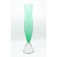 Vintage Green Tall Glass Vase Bubble Base