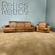 Vintage De Sede Exclusive DS66 Brown Leather Tan Three Seater Sofa & Matching Armchair Mid Century