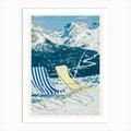 Two Deck Chairs In The Snow Art Print by Canvas Haven Decor
