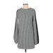 Trafaluc by Zara Cocktail Dress - Mini Crew Neck Long sleeves: Gray Stripes Dresses - Women's Size Small