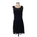 Express Cocktail Dress - Sheath Scoop Neck Sleeveless: Black Solid Dresses - Women's Size Small