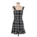 Miss Selfridge Casual Dress - A-Line Square Sleeveless: Black Print Dresses - Women's Size 2