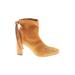 Stuart Weitzman Ankle Boots: Tan Solid Shoes - Women's Size 7 1/2 - Almond Toe