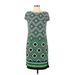 Jessica Howard Casual Dress - Shift: Green Color Block Dresses - Women's Size Medium