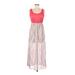 Lily Rose Casual Dress - Midi Scoop Neck Sleeveless: Pink Dresses - Women's Size Medium