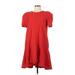 Maeve by Anthropologie Cocktail Dress - High/Low High Neck Short sleeves: Red Print Dresses - New - Women's Size 10 Petite