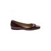 Jimmy Choo Flats: Slip On Wedge Work Burgundy Print Shoes - Women's Size 37.5 - Almond Toe