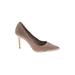 Ann Taylor Heels: Slip-on Stilleto Cocktail Brown Solid Shoes - Women's Size 9 1/2 - Pointed Toe