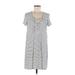 Billabong Casual Dress - Shift: Gray Stripes Dresses - Women's Size Medium