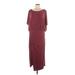Moulinette Soeurs Casual Dress - Midi: Burgundy Solid Dresses - Women's Size Large