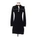Zara Casual Dress High Neck Long sleeves: Black Print Dresses - Women's Size Small