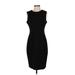 Calvin Klein Casual Dress - Sheath High Neck Sleeveless: Black Solid Dresses - Women's Size Small