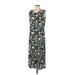 North Style Casual Dress - Midi Scoop Neck Sleeveless: Black Print Dresses - Women's Size Large