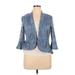R&M Richards Jacket: Short Blue Floral Jackets & Outerwear - Women's Size 14