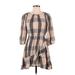 Los Angeles Atelier & Other Stories Casual Dress: Tan Checkered/Gingham Dresses - Women's Size 2