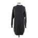 BP. Casual Dress - Sweater Dress Mock Long sleeves: Gray Solid Dresses - Women's Size Small