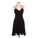 BCBGMAXAZRIA Cocktail Dress - High/Low: Brown Solid Dresses - Women's Size 6