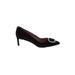 Pedder Red Heels: Slip On Stilleto Cocktail Party Black Solid Shoes - Women's Size 35 - Pointed Toe