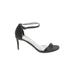 Stuart Weitzman Heels: Black Solid Shoes - Women's Size 7 1/2 - Open Toe
