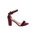 Allegra K Heels: Burgundy Solid Shoes - Women's Size 9 - Open Toe