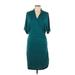 Banana Republic Casual Dress - Sheath: Teal Dresses - Women's Size Large Petite