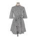 FELICITY & COCO Casual Dress - Mini High Neck 3/4 sleeves: Gray Dresses - Women's Size X-Large