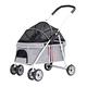 Dog Strollers for Small Dogs Clearance Within 20kg, Dog Strollers Premium Pet Gear Stroller No-Zip Pet Strollers for Cats/Dogs, Dog Prams Pushchairs with Adjustable Awning (Color : Gray 1)