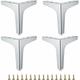 Trimec - Lot de 4 pieds de meubles en métal – Pieds de meubles modernes pour canapé, chaise, table,