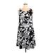 Kaari Blue Casual Dress - A-Line: Black Floral Motif Dresses - Women's Size 0X