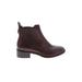 Cole Haan Ankle Boots: Chelsea Boots Chunky Heel Classic Burgundy Print Shoes - Women's Size 7 1/2 - Round Toe
