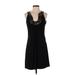 Laundry by Shelli Segal Casual Dress - Mini Scoop Neck Sleeveless: Black Solid Dresses - Women's Size 4