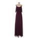 Show Me Your Mumu Cocktail Dress - A-Line Cold Shoulder Sleeveless: Burgundy Solid Dresses - Women's Size Small