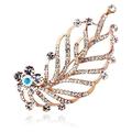 Brooch Pin Ladies Brooch Women's Brooches Pins Crystal Boutonniere Feather Brooch Corsage Brooch