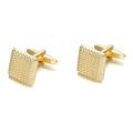 Stainless Steel Metal Cufflinks Rectangular Mirror High-Gloss Metal Cufflinks Square Pattern Gold Plated Cuff Nails